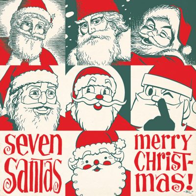 Illustration of Seven Santas